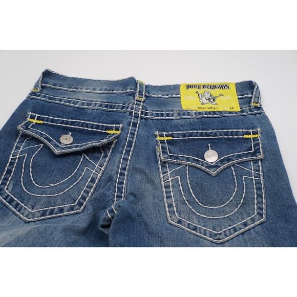 HOT USA Men TRUE RELIGION 859 RICKY SUPER T -YW STRAIGHT Jeans 36/32 - Picture 8 of 10